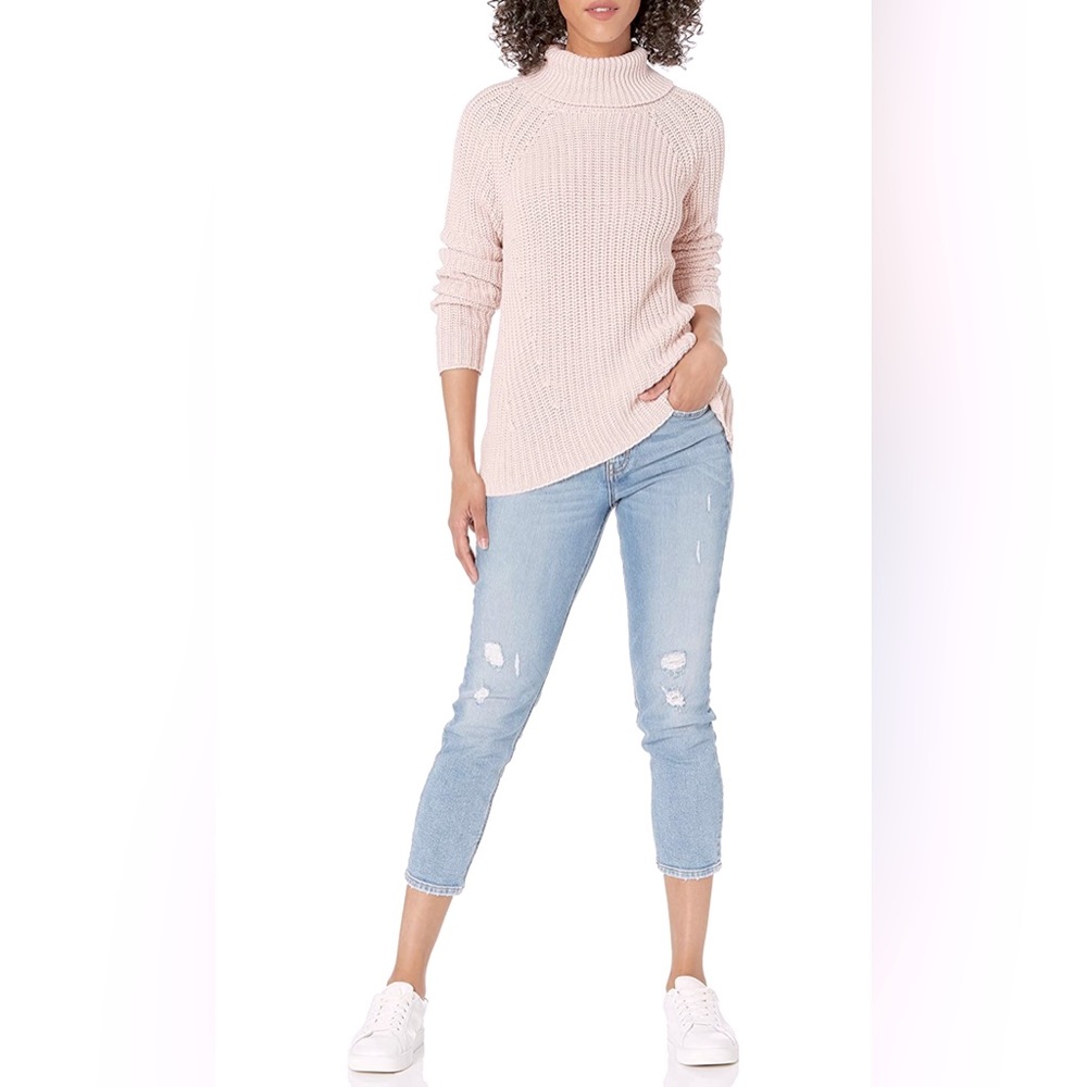 Goodthreads Women's Cotton Shaker Stitch Turtleneck Sweater NWT